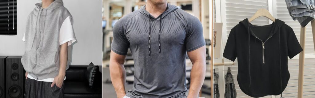 Short sleeved hoodie type