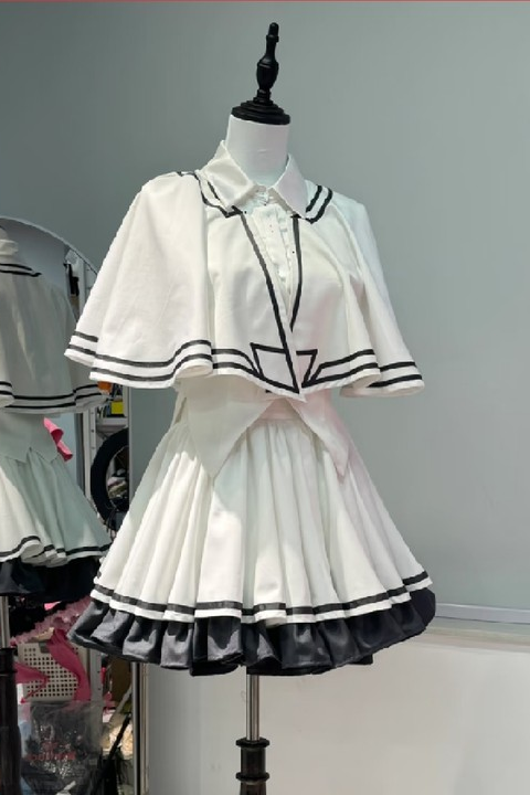 Close up of pleated short skirt