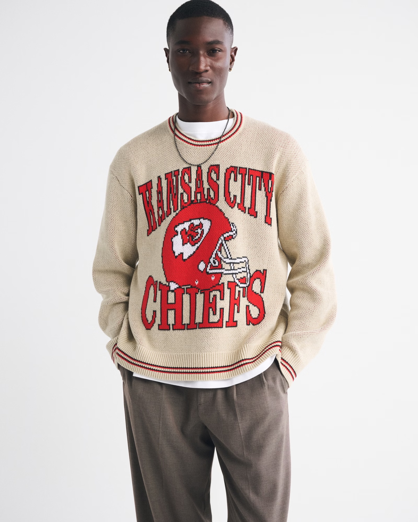 American Football Kansas City Chiefs Beige Knitted Sweater
