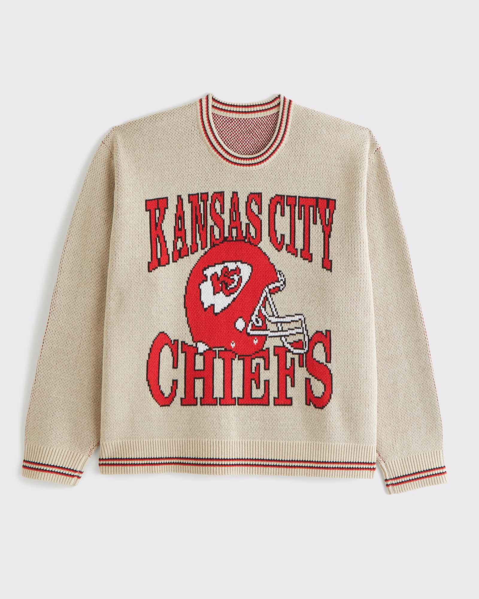 American Football Kansas City Chiefs Beige Knitted Sweater - 图片 5