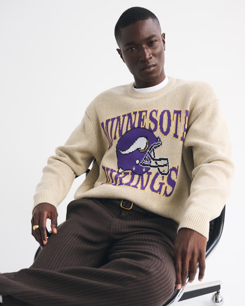 Trendy Minnesota Vikings Themed Knitted Top - 图片 4