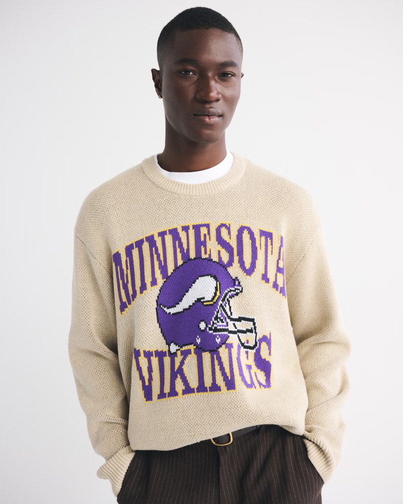 Trendy Minnesota Vikings Themed Knitted Top - 图片 3