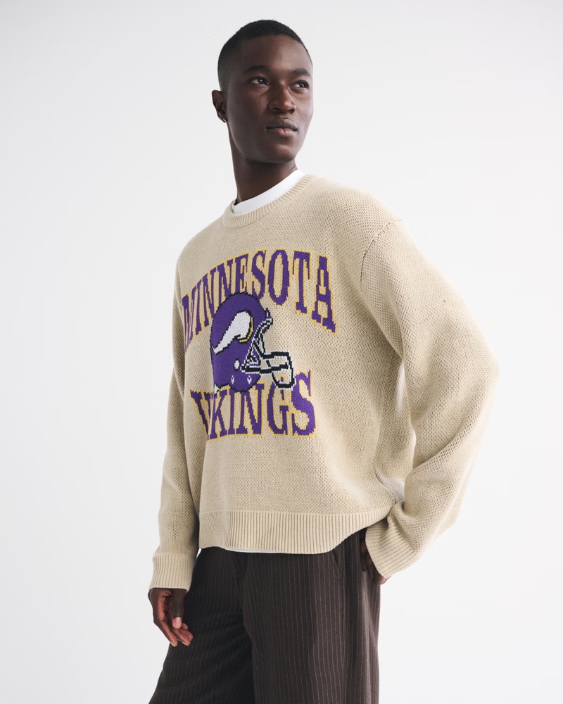 Trendy Minnesota Vikings Themed Knitted Top - 图片 5