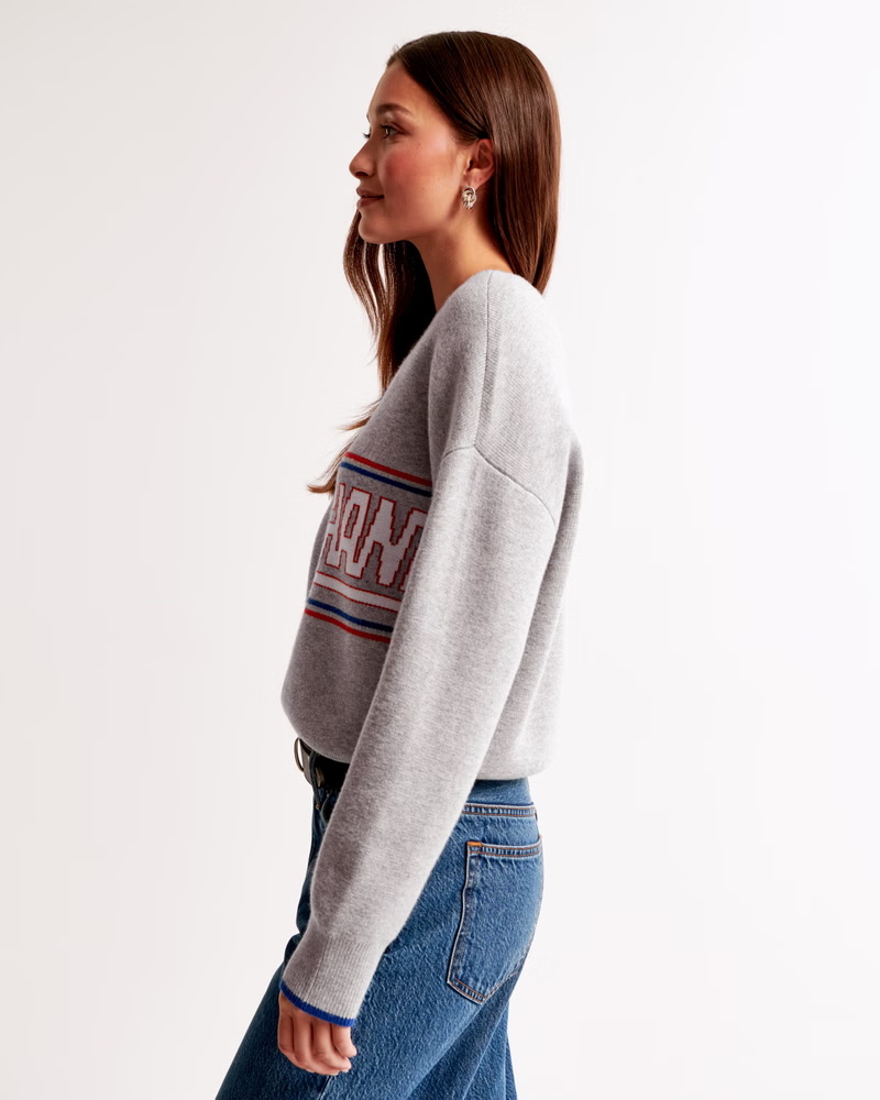 Loose Fit New York Giants Themed Knitted Sweater - 图片 4