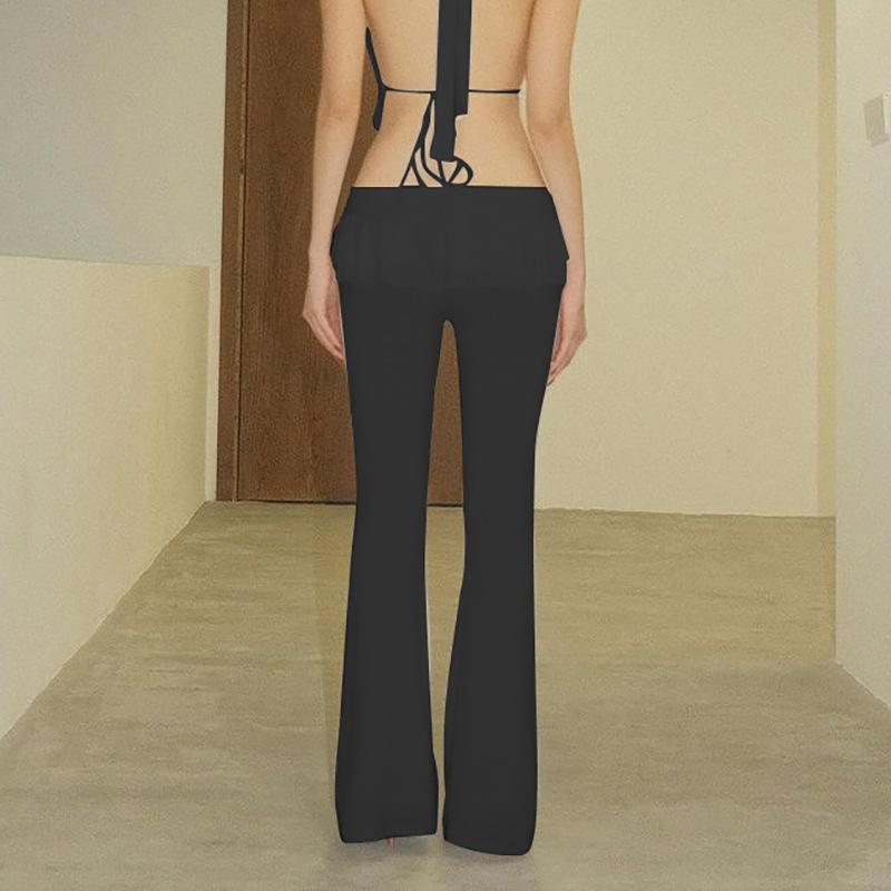 Women's fashionable and sexy ruffled flared pants with tie-dye - 图片 2